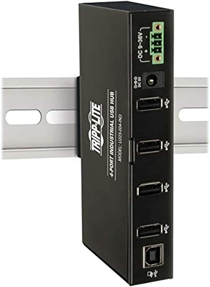 Tripp Lite 4-Port Rugged Industrial USB 2.0 Hi-Speed Hub w 15KV ESD Immunity and metal case, Mountable(U223-004-IND)
