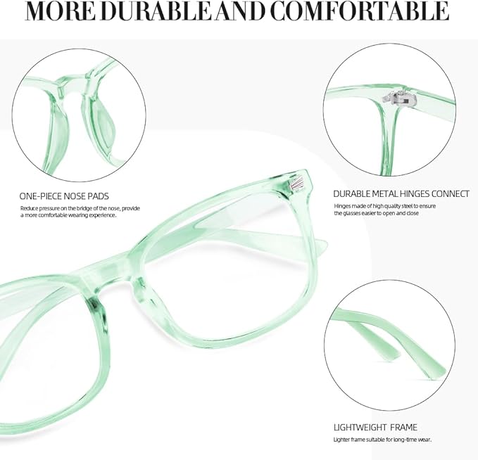 NZKNP Blue Light Glasses for Woman Men,Blue Light Blocking Glasses,Clear Glasses