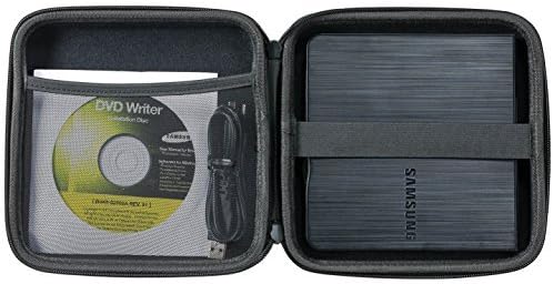 Caseling Hard Case - 7.2"x7.2"x2.2" - for External USB, DVD, CD, Blu-ray Rewriter/Writer and Optical Drives - Portable Carrying Travel Storage Case - EVA ProtectionBlack