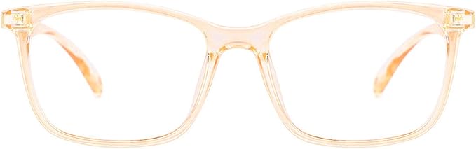 TIJN Sleep Glasses for 99.9% TR90 Blue Green Light Blocking Dual AR Coatings Red Lens for Computer Gaming Reduce Eyestrain, Crystal Orange