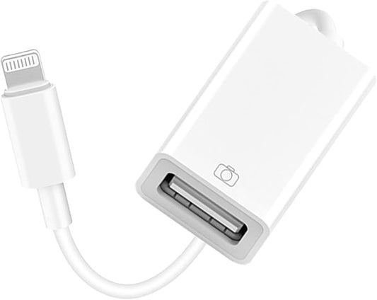Lightning to USB Camera Adapter Apple MFi Certified Lightning Female USB 3.0 OTG Cable Adapter Compatible with iPhone/iPad, Supports Connect Camera, Card Reader, USB Flash Drive, MIDI Keyboard, Mouse