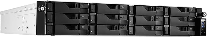 Asustor Lockerstor 12RD AS6512RD - 12 Bay NAS, Quad-Core 2.1GHz CPU, 2.5GbE Port, 8GB RAM DDR4, 2U Rackmount Server with redundant Power Supply (Diskless)