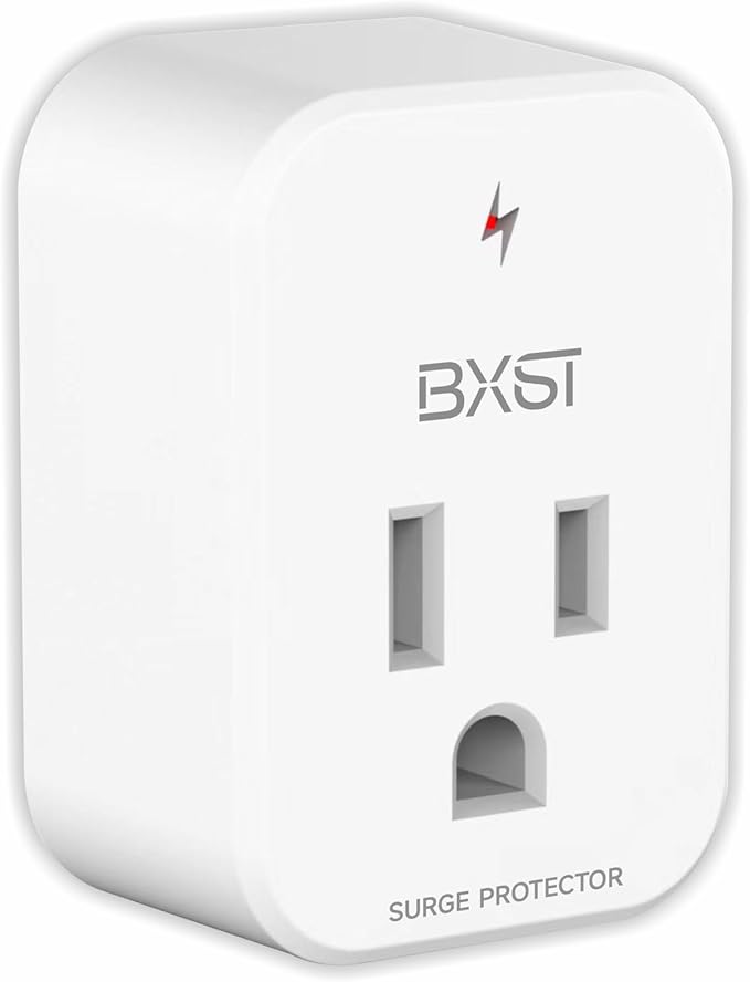 BXST Single Outlet Surge Protector for Refrigerator Small Wall Tap Surge Protector Single Plug 120V Mini Socket Lightning Protection for PC, TV, Phone, PS5 and Home Appliances, 15A, 1800W, 1 Pack