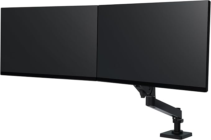 Ergotron – Upgraded LX Pro Premium Dual Direct Monitor Arm, VESA Desk Mount – for 2 Monitors Up to 27 Inches, 9 lbs Each – Matte Black