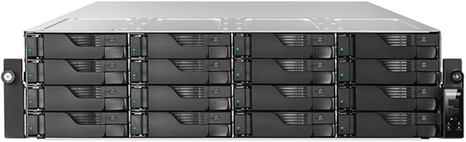 Asustor Lockerstor 16 Pro Gen2 AS7216RDX 16 Bay NAS, AMD Ryzen 7 Pro 7745 8-Core 3.8GHz CPU, Dual 1GbE Ports, Dual 10GbE Ports, 16GB RAM ECC DDR5, 3U Rackmount Server Enterprise NAS (Diskless)