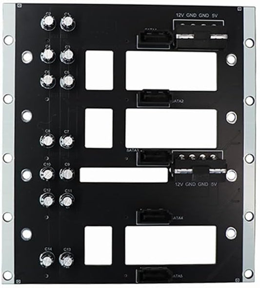 JMT NAS Chassis Adapter SATA 2.5/3.5 inch Hard Drive Backplane 6G High Speed Storage Server Backplane with SATA7P Interface (NAS-S 5Bay)