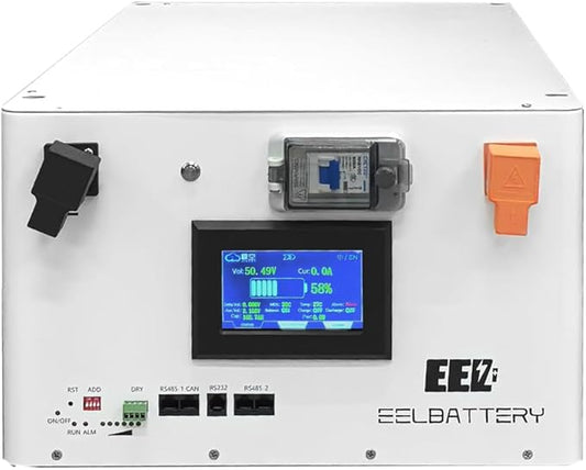 EEL 48V 16S V4 White Server Rack DIY Kit Box Built-in JK Inverter 2A Active Balance 200A BMS with 4.3" LCD Screen Stackable Type