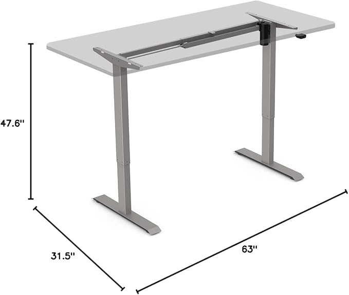 FLEXISPOT EN1 Height Adjustable Standing Desk Frame, Electric Sit Stand Desk Base for Home and Office (Gray Frame Only)