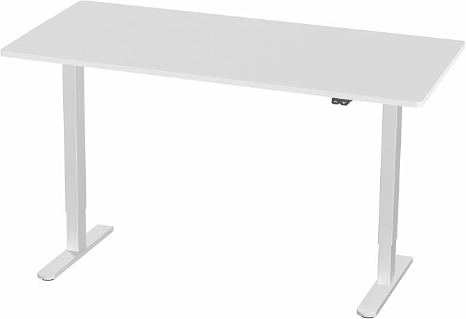 VIVO Electric 60 x 30 inch Stand Up Desk, Height Adjustable, White Top White Frame, Home and Office Furniture Sets, DESK-KIT-0W6W