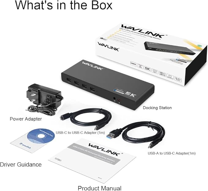 WAVLINK Pro Dual 4K@60Hz Universal Docking Station | USB 3.0/Type-C Laptop Dock for Windows | 2 HDMI/DP Monitors, Gigabit Ethernet, 6 USB 3.0 | Home Office & Multi-Screen Productivity.