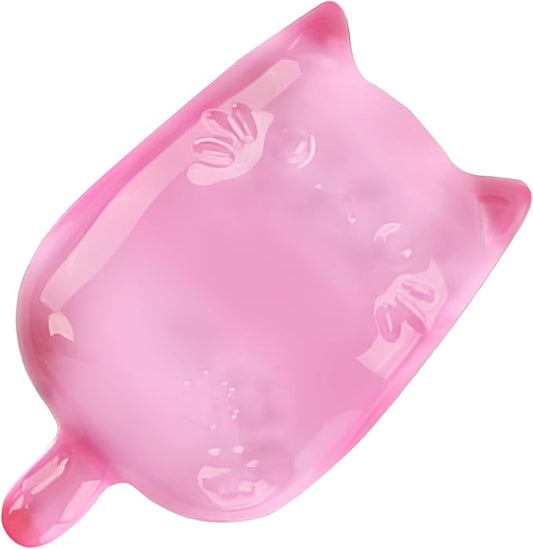 Gel Wrist Rest for Keyboard and Mouse Transparent Pink Cat Elbow Pad Cushion Ergonomic Cute Clear Cool Cat Mouse Wrist Pad Silicone Non-Slip Support for Computer Gaming Home Office Girl Hand Pillow