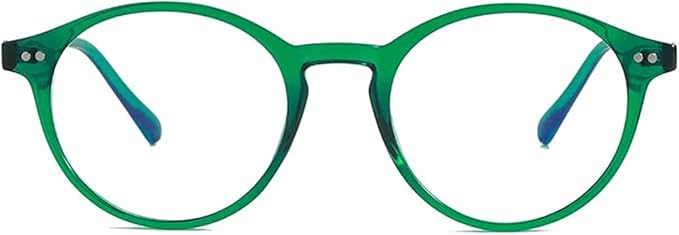 HJSTES Vintage Blue Light Glasses for Women Men Round Bluelight Blocking Glasses Thick TR90 Frame Eyeglasses
