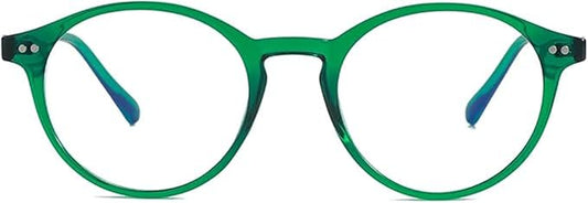 HJSTES Vintage Blue Light Glasses for Women Men Round Bluelight Blocking Glasses Thick TR90 Frame Eyeglasses