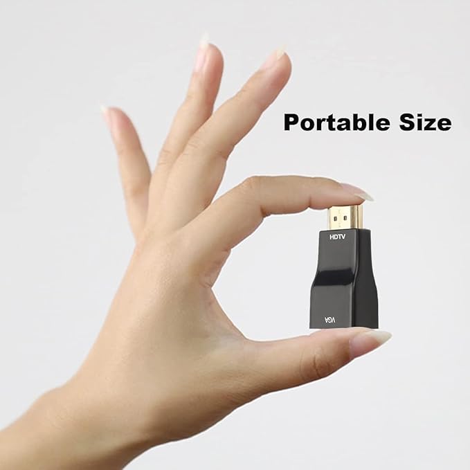 HDMI to VGA 10-Pack, HDMI to SVGA Adapter Converter 1080P Male to Female Cord for Computer, Desktop, Laptop, PC, Monitor, Projector, HDTV and More