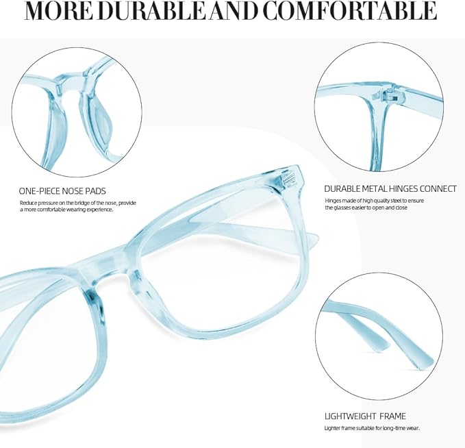 NZKNP Blue Light Glasses for Woman Men,Blue Light Blocking Glasses,Clear Glasses
