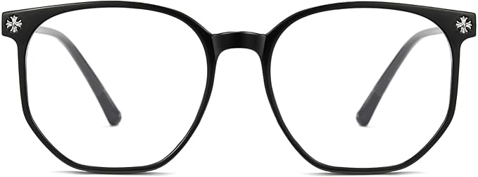 Cyxus Retro Blue Light Glasses Men - Square TR90 Metal Blowline Frame Stylish Trendy for Computer Daily Work 8252