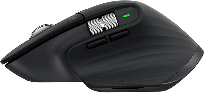Logitech MX Master 3S - Wireless Performance Mouse with Ultra-Fast Scrolling, Ergo, 8K DPI, Track on Glass, Quiet Clicks, USB-C, Bluetooth, Windows, Linux, Chrome (Black)
