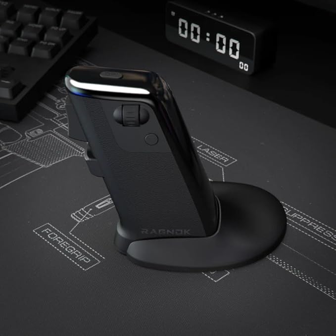 FireGrip Gun Mouse for Shooter Games — Vertical Pistol Grip Design, Vibration Feedback, 2.4G Wireless & Wired, Programmable Buttons for FPS Gaming
