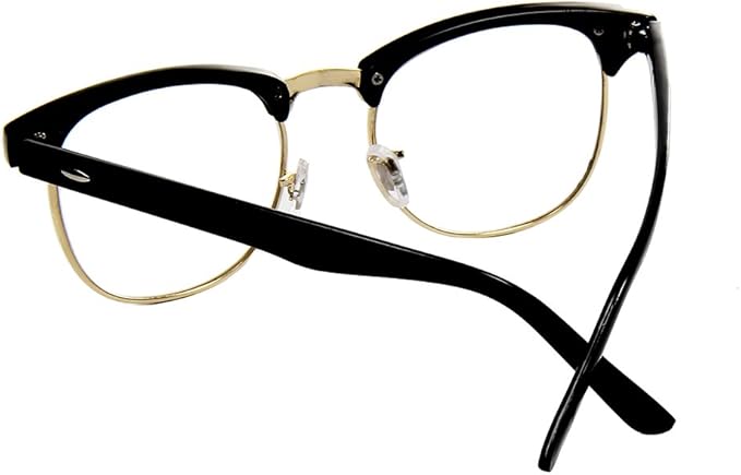 Shiratori New Vintage Fashion Half Frame Semi-Rimless Clear Lens Glasses