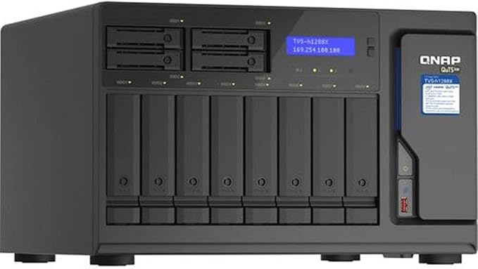 QNAP TVS-h1288X-W1250-16G High-speed media NAS with Intel® Xeon® W-1250 CPU and Two 10GbE Ports