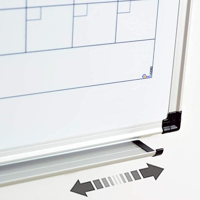 XBoard Magnetic Calendar Whiteboard 60" x 40" - Monthly Calendar Dry Erase Board, White Board + Colorful Calendar Board, Silver Aluminium Framed Monthly Planning Board