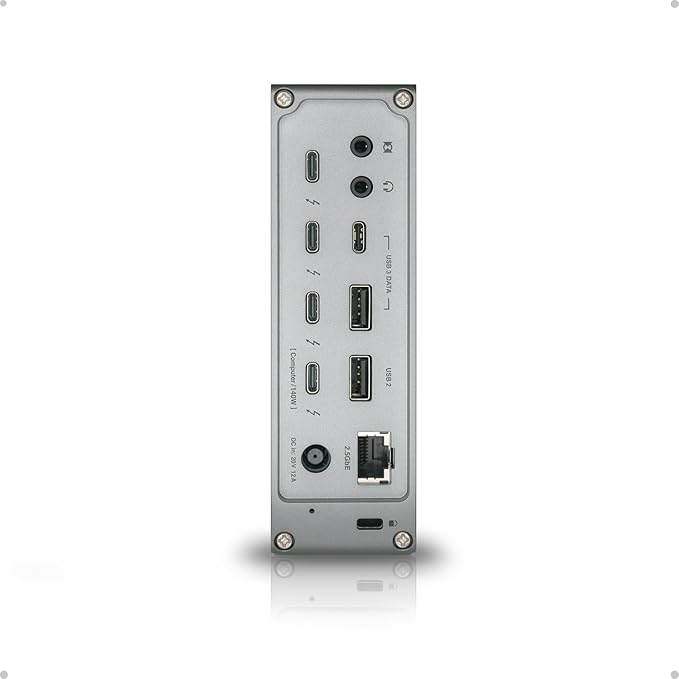 CalDigit TS5 - Thunderbolt 5 Dock - 15 Port, 140W Dedicated Host Charging, 80Gb/s Thunderbolt 5 x4, USB-C 10Gb/s x3, USB-A x2, 2.5GbE, Dual 8K@60Hz, SD & microSD UHS-II, 1m Braided Cable, 240W PSU
