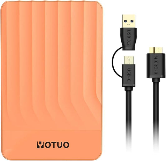 Portable External Hard Drive Storage Expansion Mobile HDD USB 3.0 for PC, Mac, Desktop, Laptop, PS4, PS5, Xbox One X/S, Xbox 360, Xbox Series X/S, Office & Game (Orange, 750GB)