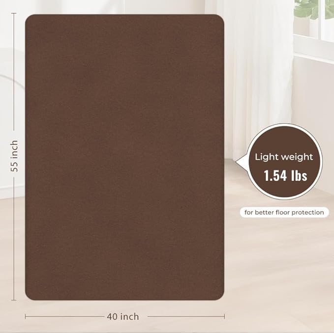 Sycoodeal Office Chair Mat for Hardwood Floor,Slip Resistant Floor Mat for Office Computer Gaming Chair,Heavy Duty Floor Protector for Rolling Chairs,Easy to Clean,Coffee(40"x55")