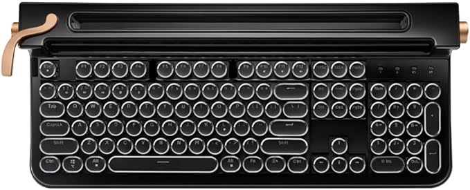 FINEDAY Keyboard 2.0 Plus, 2.4G Wireless & Bluetooth, 104 Keys, Blue Switch, 5000mAh, Retro Mechanical Keyboard with Korean/English Keycaps for PC/Mac/Phone (Korean Keycaps)