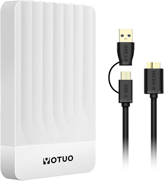 Portable External Hard Drive Storage Expansion Mobile HDD USB 3.0 for PC, Mac, Desktop, Laptop, PS4, PS5, Xbox One X/S, Xbox 360, Xbox Series X/S, Office & Game (White, 500GB)