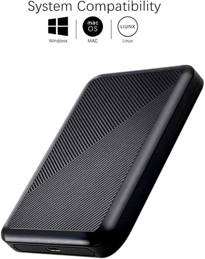 500GB Ultra Slim Portable External Hard Drive USB 3.1 Type C HDD Storage for PC, Mac, Laptop, PS4, Xbox one