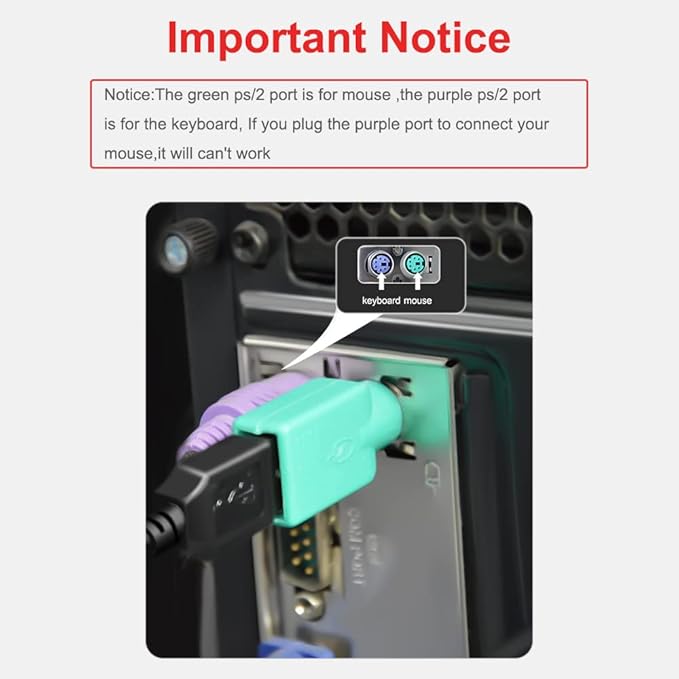 PS2 to USB Female,PS/2 Male Converter Changer Adapter for Wired Mouse 2pcs by Oxusbor(Notice:Can't Match All Motherboard,Have Matching Problem)