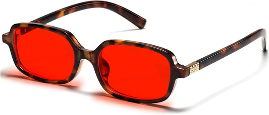 Retro Rectangle Glasses for Women Men Small Square Blue Light Blocking Glasses Vintage Eyeglasses