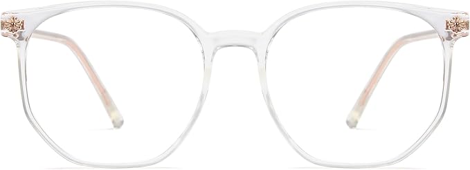 Cyxus Retro Blue Light Glasses Men - Square TR90 Metal Blowline Frame Stylish Trendy for Computer Daily Work 8252