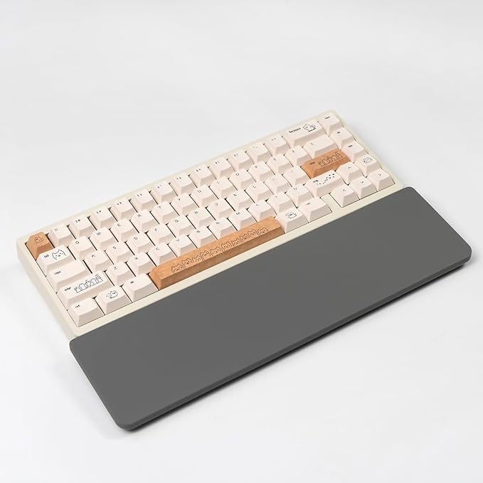 Ergonomic 75% Keyboard Wrist Rest-12.8" Silicone Non-Slip Keyboard Cushion, Computer Wrist Rest, Relief of Hand Pain(Grey)