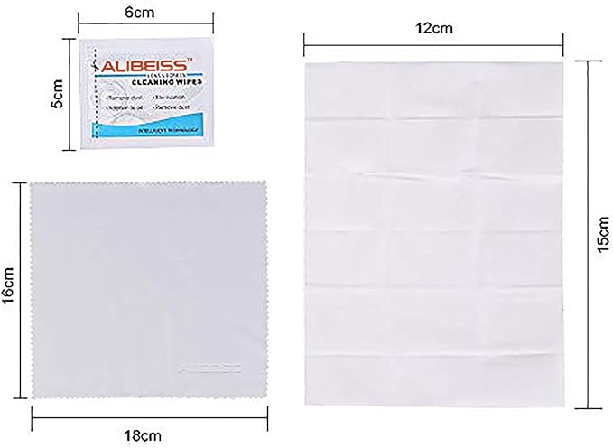 Pre-Moistened Lens Wipes ALIBEISS Screen Wipes for Glasses, Camera,Tablets, Smartphone, Screens and Other Delicate Surfaces,Pack of 100