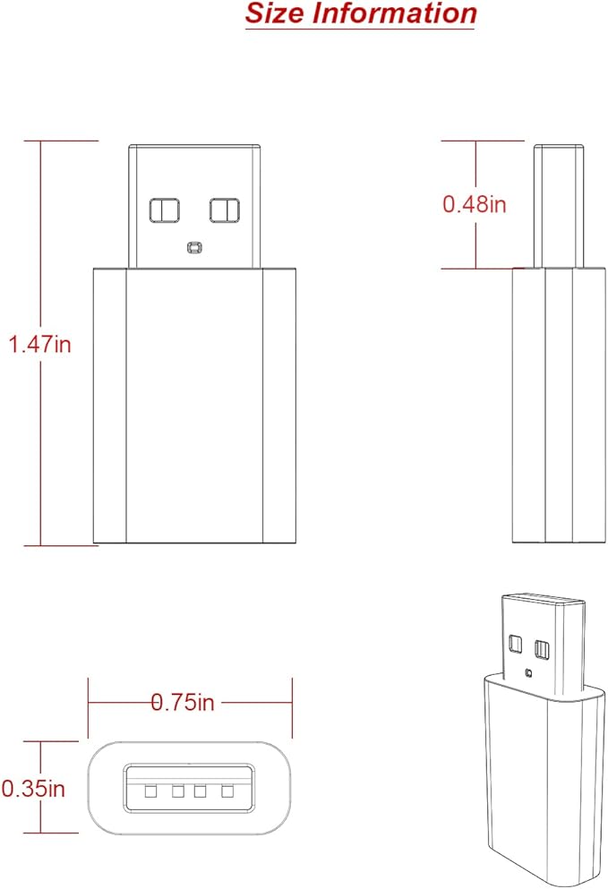 USB Male to USB-C Female Adapter Pack-2,Type-C to Type-A Charger Cable Converter for Apple Watch Series 10/9/8/7/SE/Ultra,MagSafe Charger,iPhone 16 15 14 13 12 Pro Max,Galaxy S25 S24 S23 S22