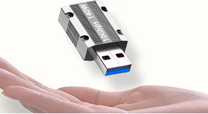 10Gbps USB C Female to USB Male Adapter, Zinc Alloy Type C to USB A Adapter High-Speed Data Transfer, USB3.1 Type C to Type A Charger Converter OTG Fast Charging Compatible(2Pack)