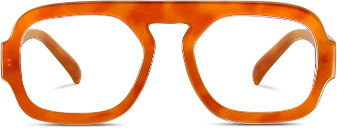 Aviator Blue Light Blocking Glasses for Women Men Square Flat Top Computer TV Eyeglasses Anti Eyestrain