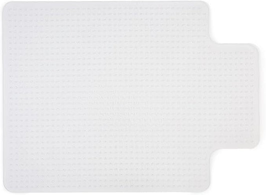 Staples Office Chair Mat, Clear Floor Mats with Lip, Low-Pile Carpets, Extended Under-Desk Coverage, 48 x 36 Inch, Smooth Glide