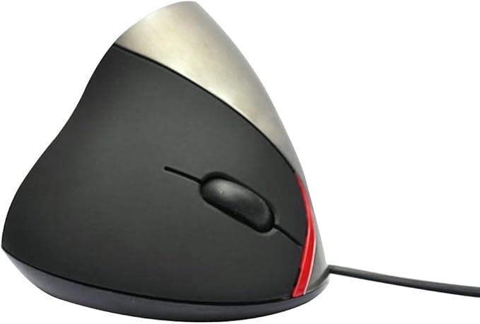Wired Vertical Mouse, Ergonomic Design Laptop PC Computer Mouse, USB Corded Optical Mouse (Gray)