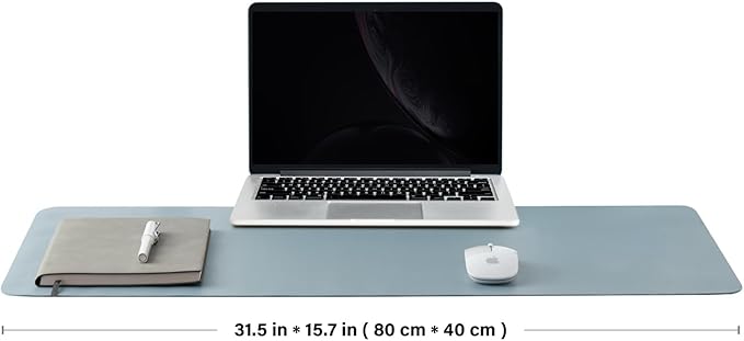 Cork Desk Mat - Dual-Sided Desk Pad for Office and Home - Desk Organization and Accessories - Ideal for Large Mouse Pad and Desk Mats on Top of Desks(Light Blue,80cmx 40cm)