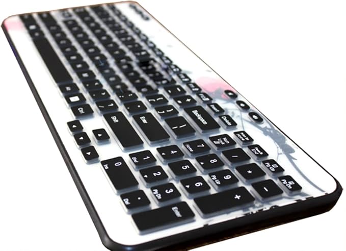 Silicone Keyboard Skin Cover Protector Compatible for Logitech MK360 K360 MK365 K365 Wireless Keyboard (Black)