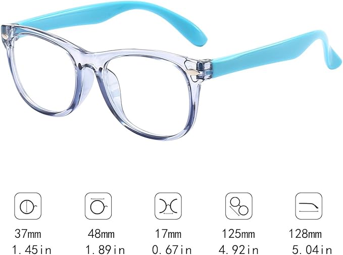 2 Pack kids Blue Light Blocking Glasses For Girls And Boys Computer Blue Light Blocking Glasses For Age 3-11 (Light blue + Light pink)