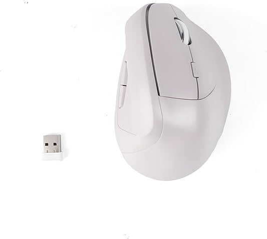 Wireless Ergonomic Vertical Mouse - Silent Clicks, Comfortable Grip & Carpal Tunnel Relief - Ideal for Office Work, Home Use & Multi-Device Compatibility (Gray)