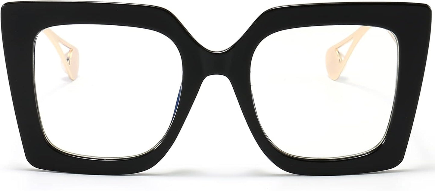AIEYEZO Oversized Blue Light Glasses for Women, Anti Fatigue Prevent Headache Computer Eyeglasses