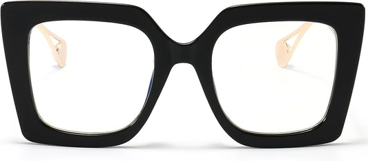 AIEYEZO Oversized Blue Light Glasses for Women, Anti Fatigue Prevent Headache Computer Eyeglasses