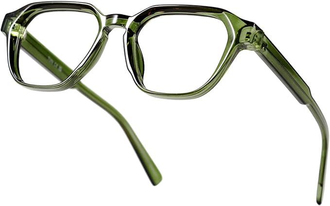 TIJN Blue Light Blocking Glasses, Anti Eyestrain UV Protection, TR90 Square Frame Glasses Chic Preppy Look for Women and Men