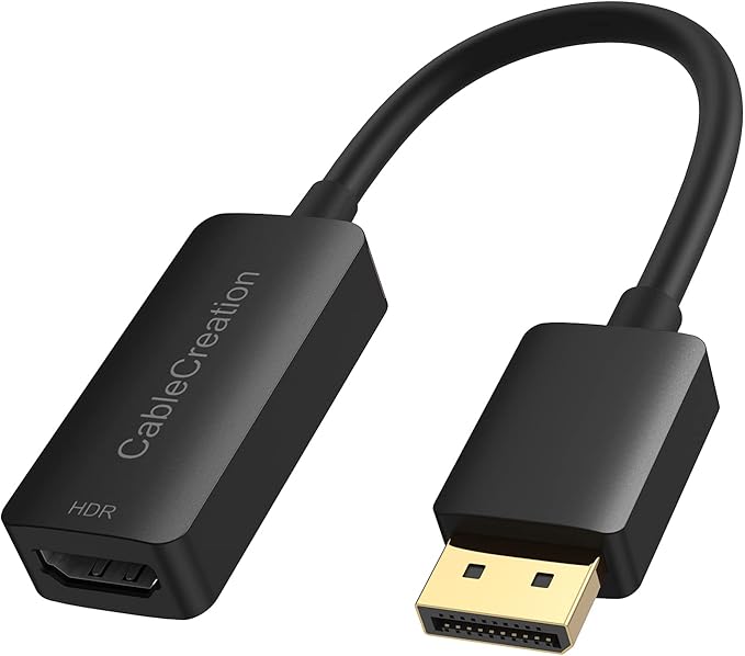 CableCreation Active DP to HDMI Adapter, 4K@60Hz HDR, Compatible for Desktop, TV, Monitor & More