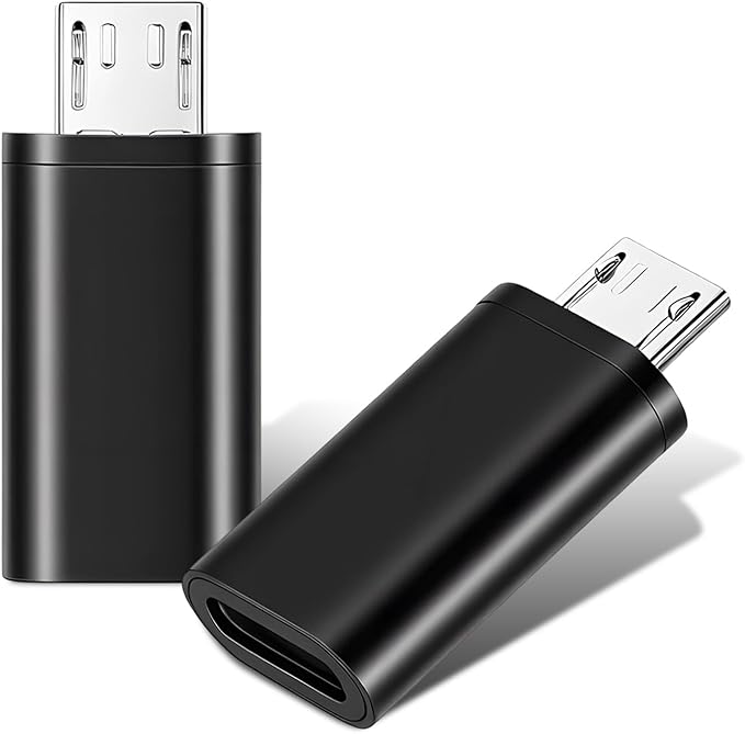 6 PCS Micro USB to USB-C Adapter, Black Type-C Female Cable to Micro USB Male Converter, Only Supports Charging and Data Transmission, Ideal for Cellphones, Computers and Other Devices